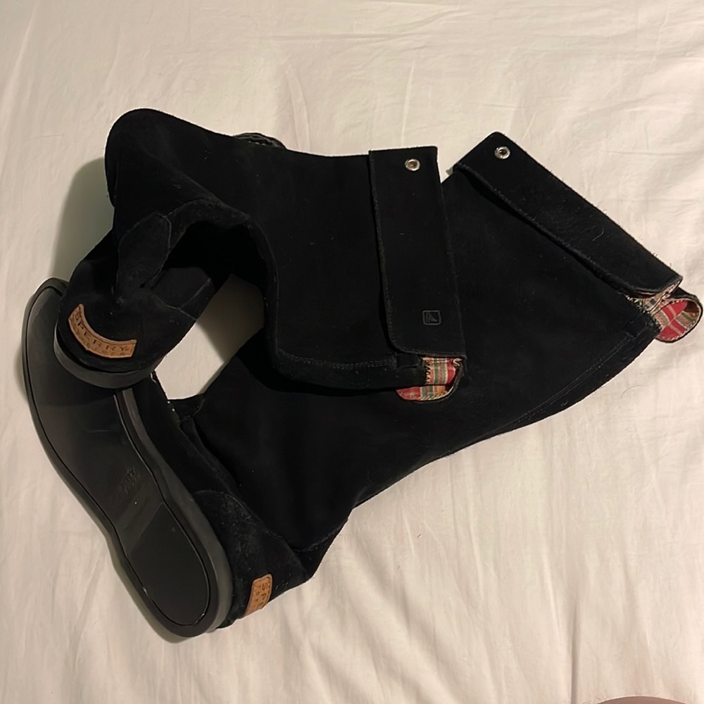 Sperry moccasins tall in black ****** Please completely read listing!!!